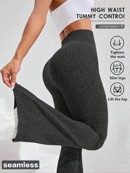 Women'S Solid High Waist Sports Leggings, Casual Comfy Breathable Skinny Pants for Yoga Gym Workout Running, Ladies Sportswear, Athletic Sportswear for All Seasons, Flare Leggings, Skinny Yoga Bottoms, Fitness Pants, Fitness Training Pant