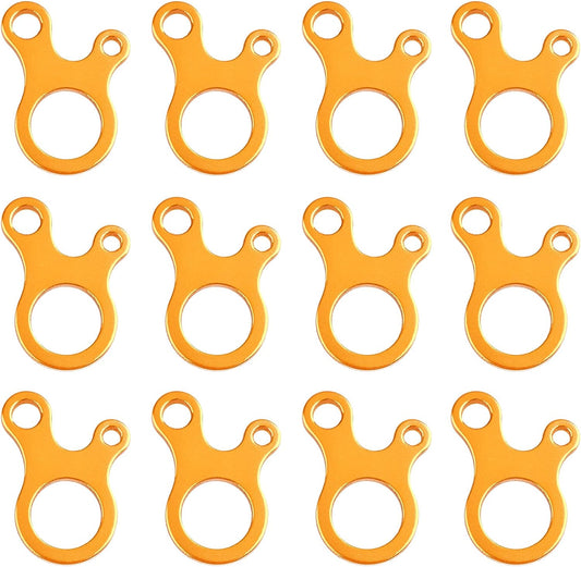 Guyline Cord Adjuster Rope Tensioner Tent Guy Line Paracord Tightener Loop Alien Aluminum Alloy for Camping Hiking (Gold (Snail Shape) - 12 Pack)