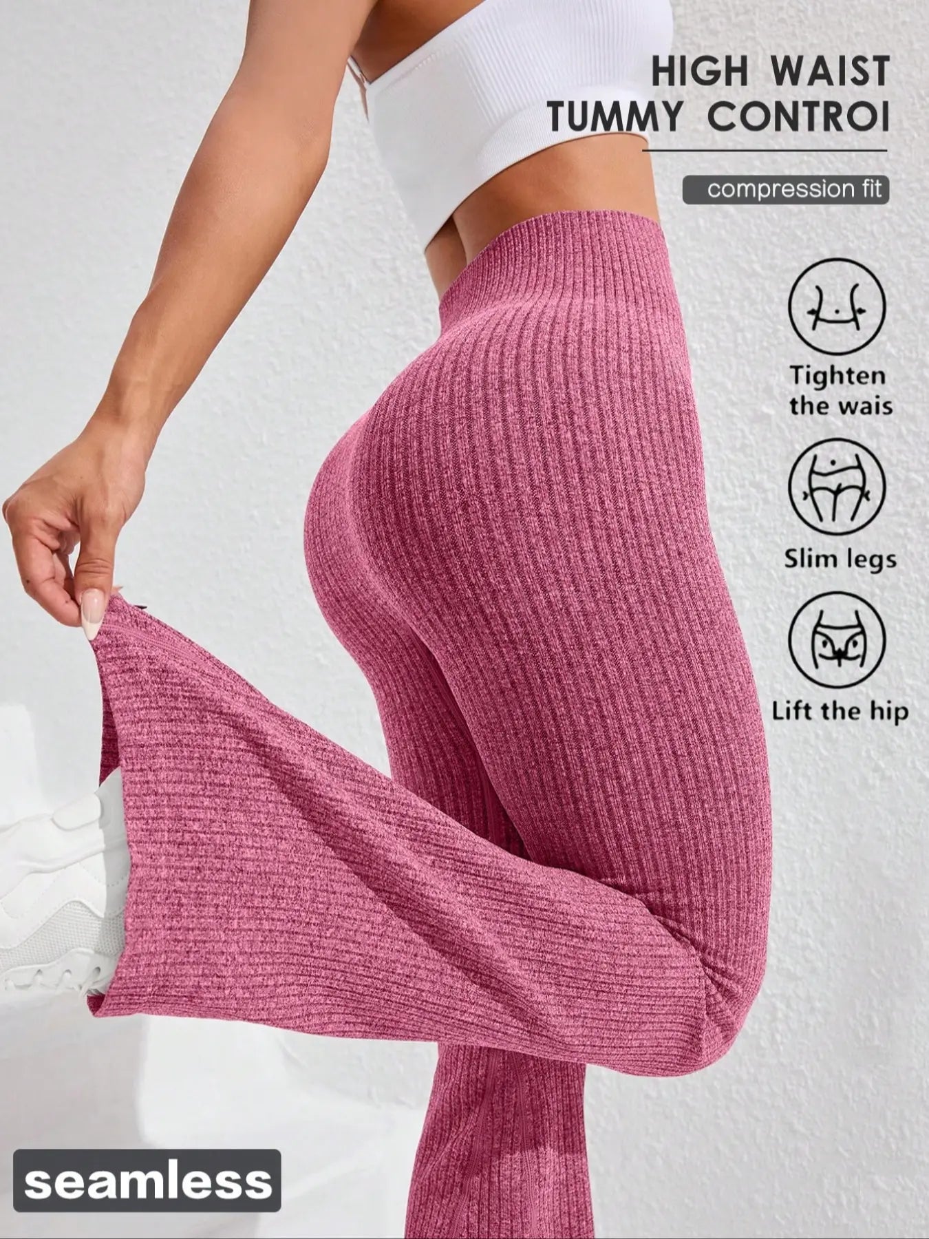 Women'S Solid High Waist Sports Leggings, Casual Comfy Breathable Skinny Pants for Yoga Gym Workout Running, Ladies Sportswear, Athletic Sportswear for All Seasons, Flare Leggings, Skinny Yoga Bottoms, Fitness Pants, Fitness Training Pant