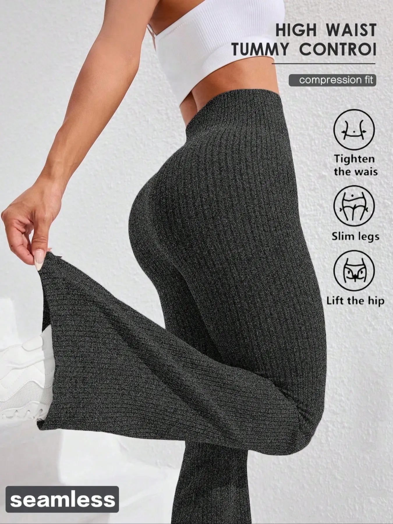 Women'S Solid High Waist Sports Leggings, Casual Comfy Breathable Skinny Pants for Yoga Gym Workout Running, Ladies Sportswear, Athletic Sportswear for All Seasons, Flare Leggings, Skinny Yoga Bottoms, Fitness Pants, Fitness Training Pant