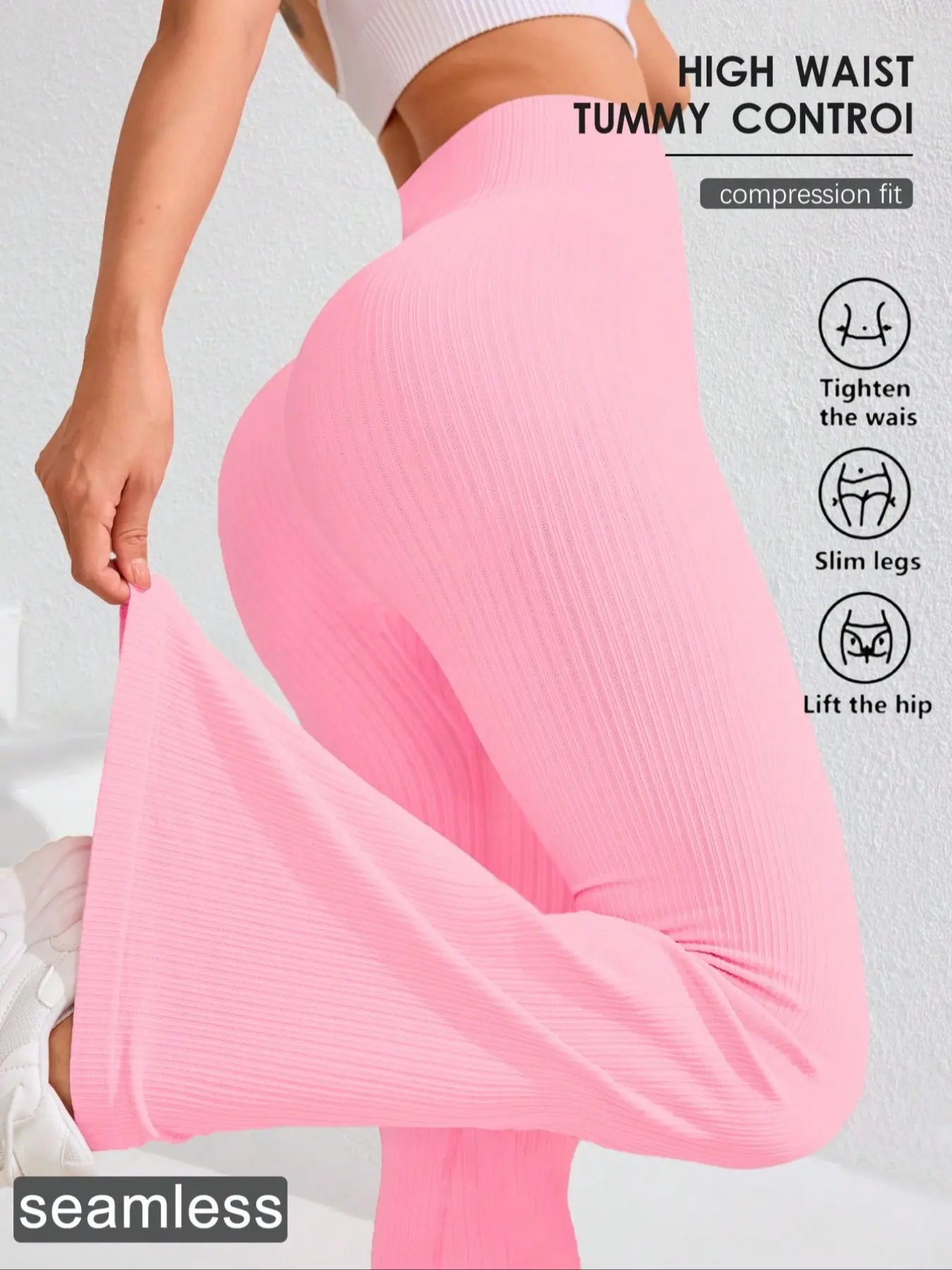 Women'S Solid High Waist Sports Leggings, Casual Comfy Breathable Skinny Pants for Yoga Gym Workout Running, Ladies Sportswear, Athletic Sportswear for All Seasons, Flare Leggings, Skinny Yoga Bottoms, Fitness Pants, Fitness Training Pant