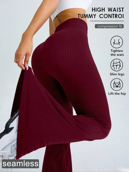 Women'S Solid High Waist Sports Leggings, Casual Comfy Breathable Skinny Pants for Yoga Gym Workout Running, Ladies Sportswear, Athletic Sportswear for All Seasons, Flare Leggings, Skinny Yoga Bottoms, Fitness Pants, Fitness Training Pant