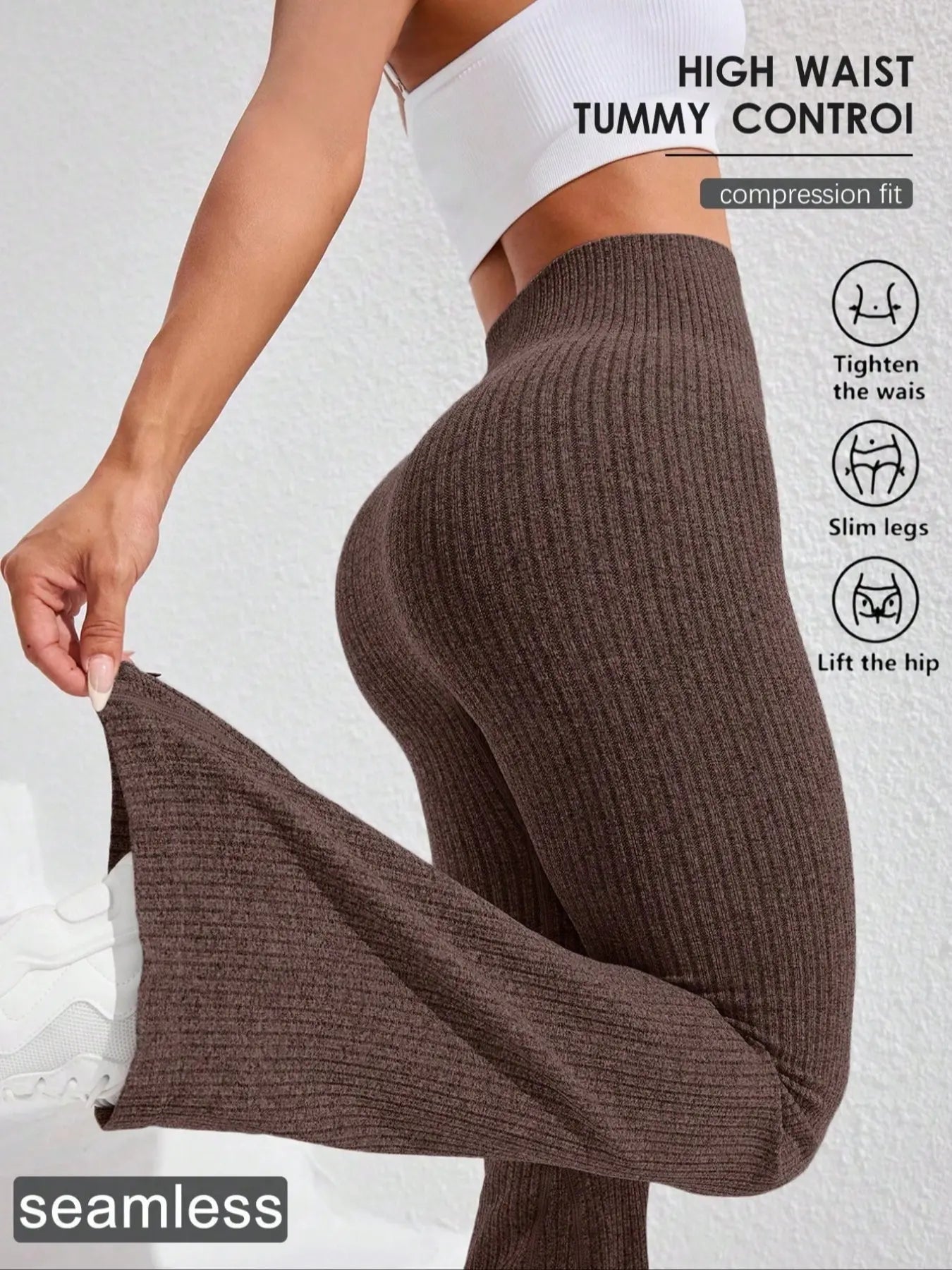 Women'S Solid High Waist Sports Leggings, Casual Comfy Breathable Skinny Pants for Yoga Gym Workout Running, Ladies Sportswear, Athletic Sportswear for All Seasons, Flare Leggings, Skinny Yoga Bottoms, Fitness Pants, Fitness Training Pant