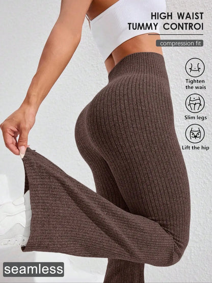 Women'S Solid High Waist Sports Leggings, Casual Comfy Breathable Skinny Pants for Yoga Gym Workout Running, Ladies Sportswear, Athletic Sportswear for All Seasons, Flare Leggings, Skinny Yoga Bottoms, Fitness Pants, Fitness Training Pant