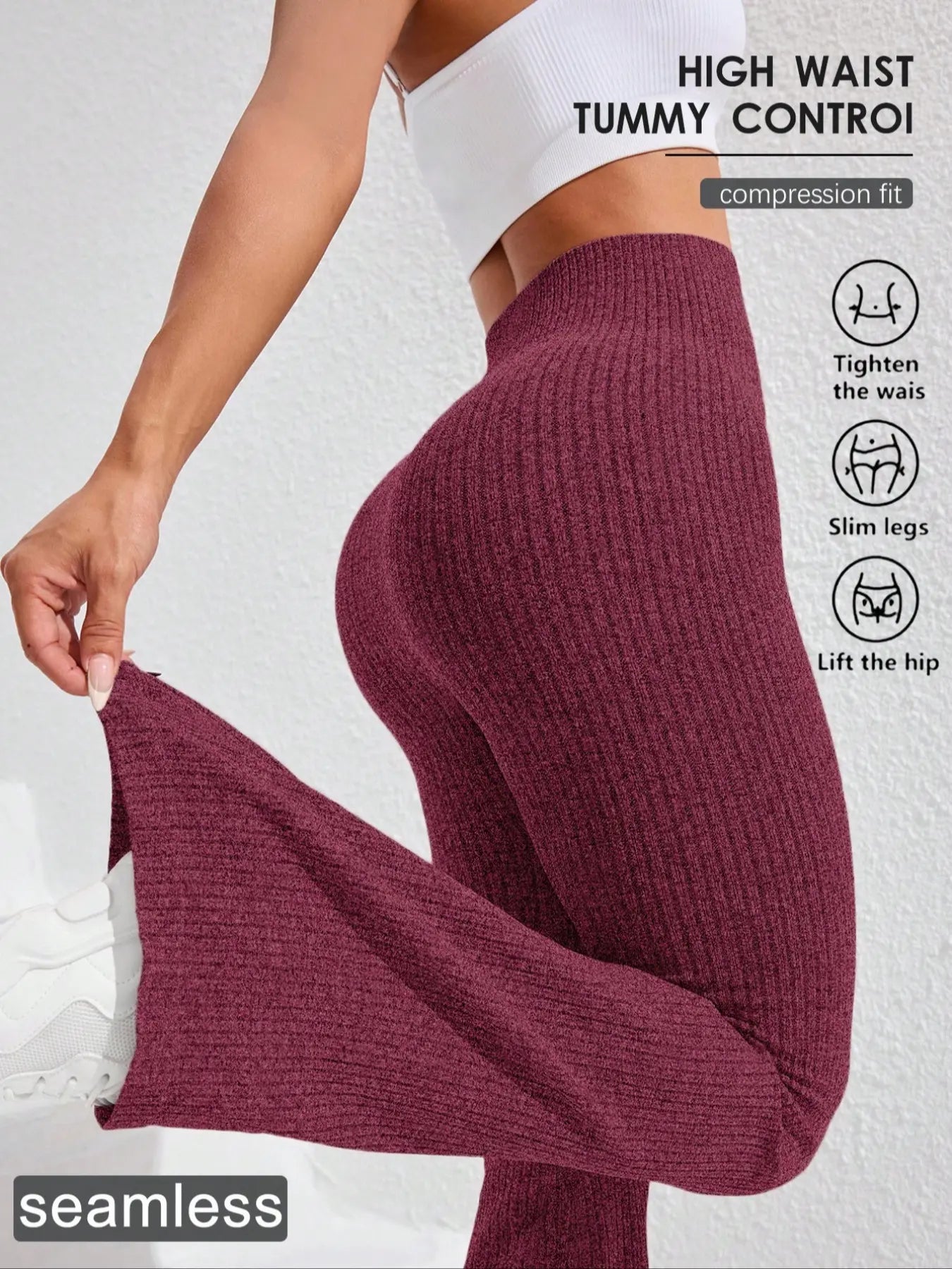 Women'S Solid High Waist Sports Leggings, Casual Comfy Breathable Skinny Pants for Yoga Gym Workout Running, Ladies Sportswear, Athletic Sportswear for All Seasons, Flare Leggings, Skinny Yoga Bottoms, Fitness Pants, Fitness Training Pant