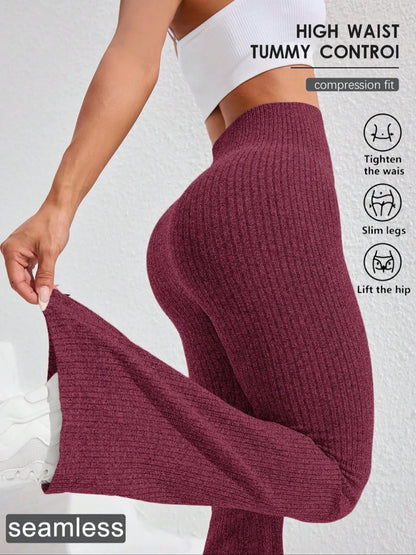 Women'S Solid High Waist Sports Leggings, Casual Comfy Breathable Skinny Pants for Yoga Gym Workout Running, Ladies Sportswear, Athletic Sportswear for All Seasons, Flare Leggings, Skinny Yoga Bottoms, Fitness Pants, Fitness Training Pant