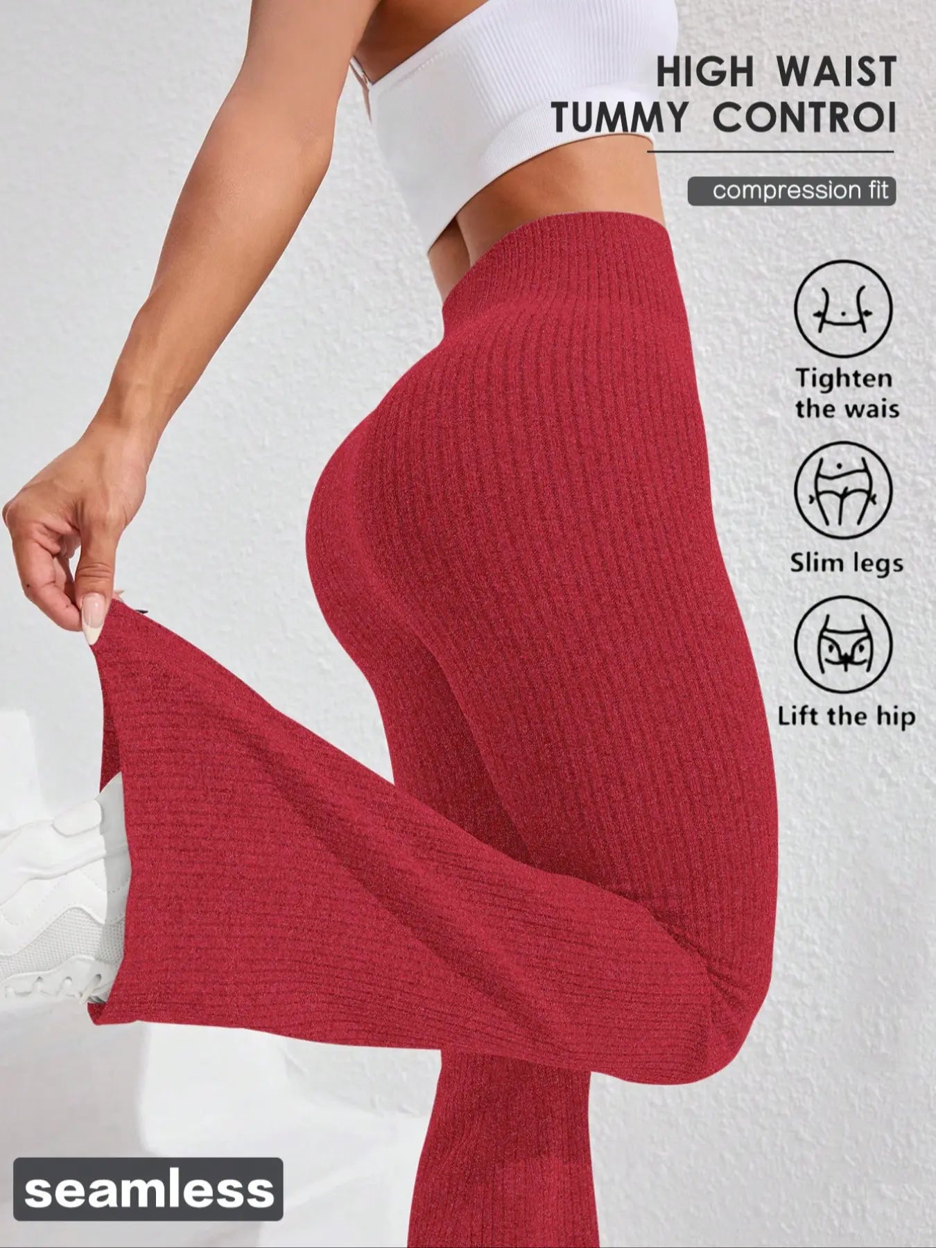 Women'S Solid High Waist Sports Leggings, Casual Comfy Breathable Skinny Pants for Yoga Gym Workout Running, Ladies Sportswear, Athletic Sportswear for All Seasons, Flare Leggings, Skinny Yoga Bottoms, Fitness Pants, Fitness Training Pant