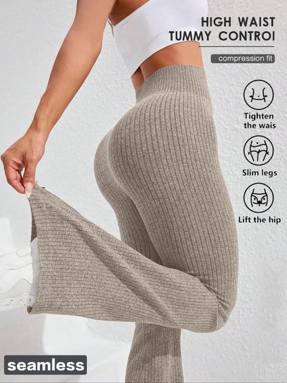 Women'S Solid High Waist Sports Leggings, Casual Comfy Breathable Skinny Pants for Yoga Gym Workout Running, Ladies Sportswear, Athletic Sportswear for All Seasons, Flare Leggings, Skinny Yoga Bottoms, Fitness Pants, Fitness Training Pant