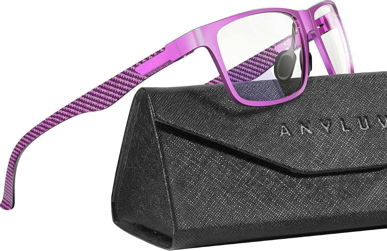 Blue Light Glasses Men, Relieve Eyestrain and Eye Protection, Al-Mg Metal Computer Blue Light Blocking Glasses