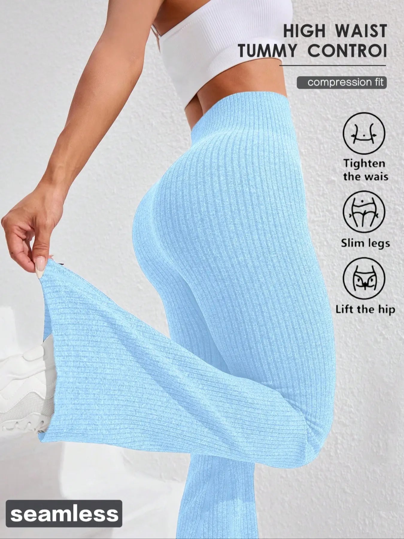 Women'S Solid High Waist Sports Leggings, Casual Comfy Breathable Skinny Pants for Yoga Gym Workout Running, Ladies Sportswear, Athletic Sportswear for All Seasons, Flare Leggings, Skinny Yoga Bottoms, Fitness Pants, Fitness Training Pant