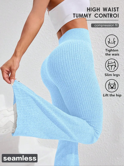 Women'S Solid High Waist Sports Leggings, Casual Comfy Breathable Skinny Pants for Yoga Gym Workout Running, Ladies Sportswear, Athletic Sportswear for All Seasons, Flare Leggings, Skinny Yoga Bottoms, Fitness Pants, Fitness Training Pant