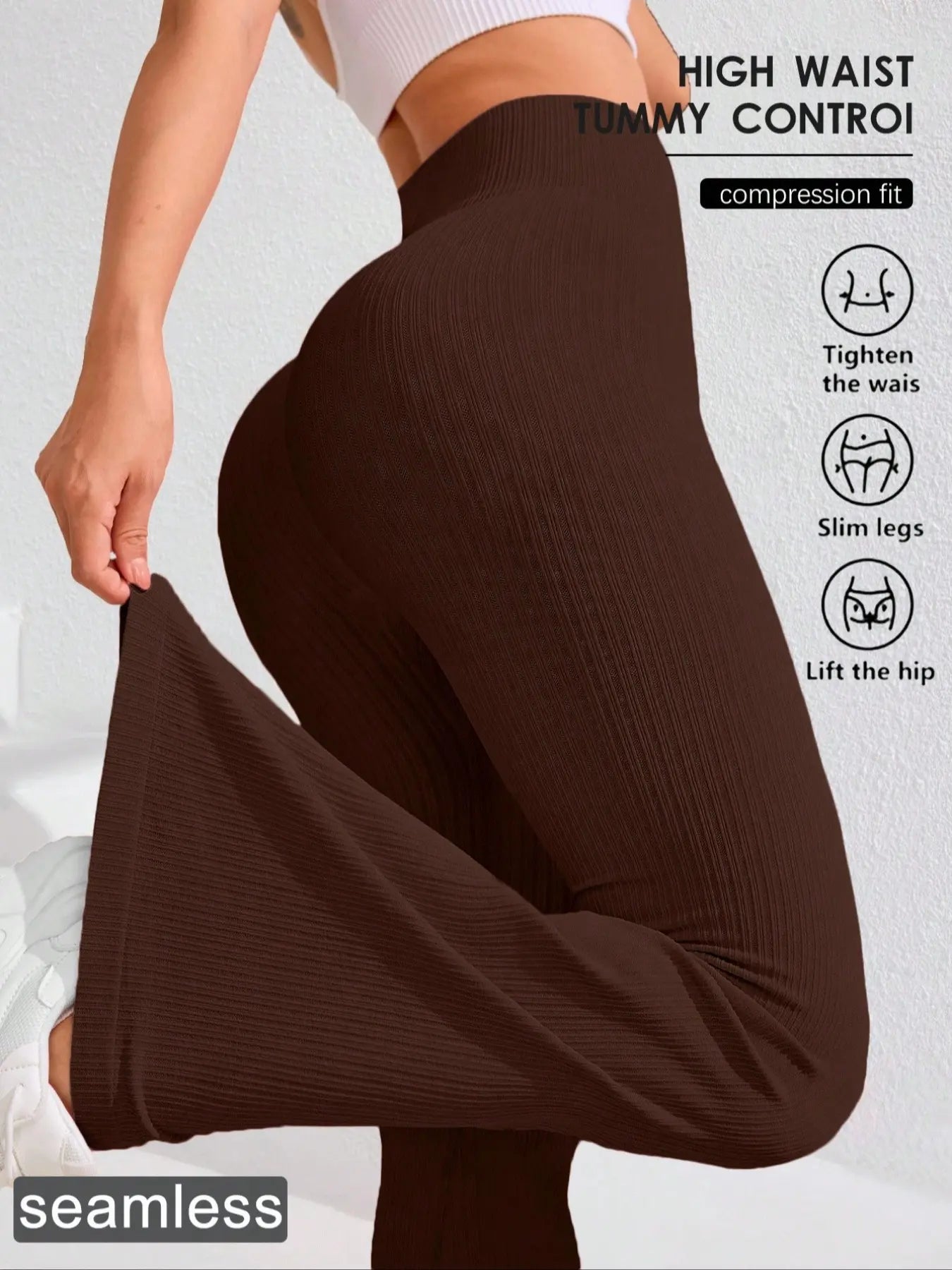 Women'S Solid High Waist Sports Leggings, Casual Comfy Breathable Skinny Pants for Yoga Gym Workout Running, Ladies Sportswear, Athletic Sportswear for All Seasons, Flare Leggings, Skinny Yoga Bottoms, Fitness Pants, Fitness Training Pant