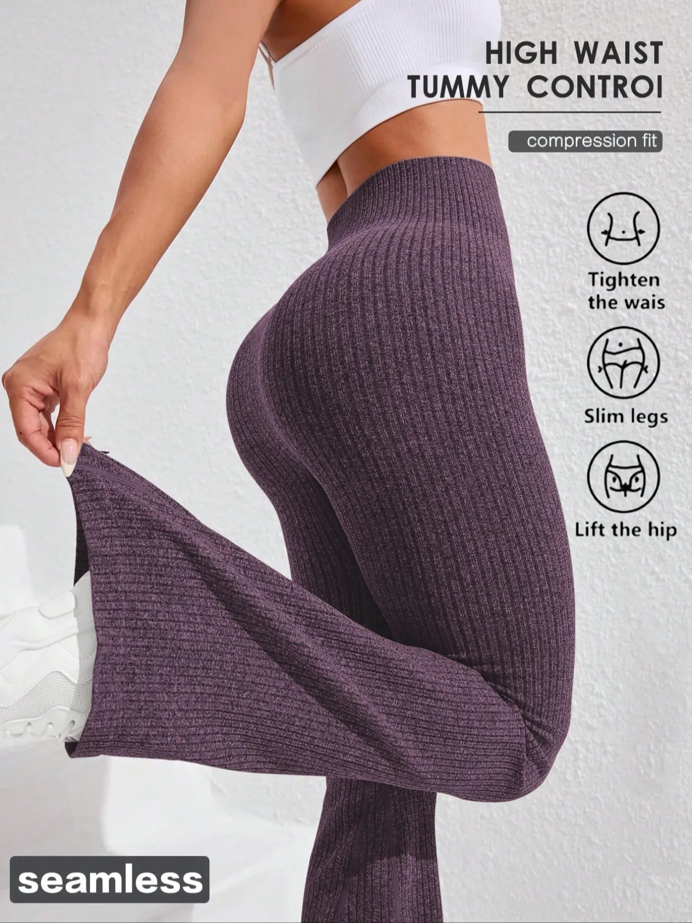 Women'S Solid High Waist Sports Leggings, Casual Comfy Breathable Skinny Pants for Yoga Gym Workout Running, Ladies Sportswear, Athletic Sportswear for All Seasons, Flare Leggings, Skinny Yoga Bottoms, Fitness Pants, Fitness Training Pant