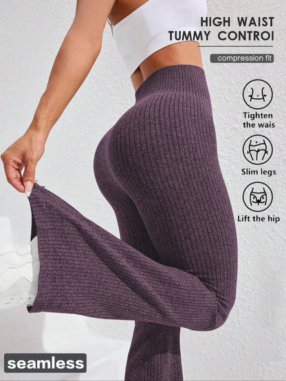 Women'S Solid High Waist Sports Leggings, Casual Comfy Breathable Skinny Pants for Yoga Gym Workout Running, Ladies Sportswear, Athletic Sportswear for All Seasons, Flare Leggings, Skinny Yoga Bottoms, Fitness Pants, Fitness Training Pant