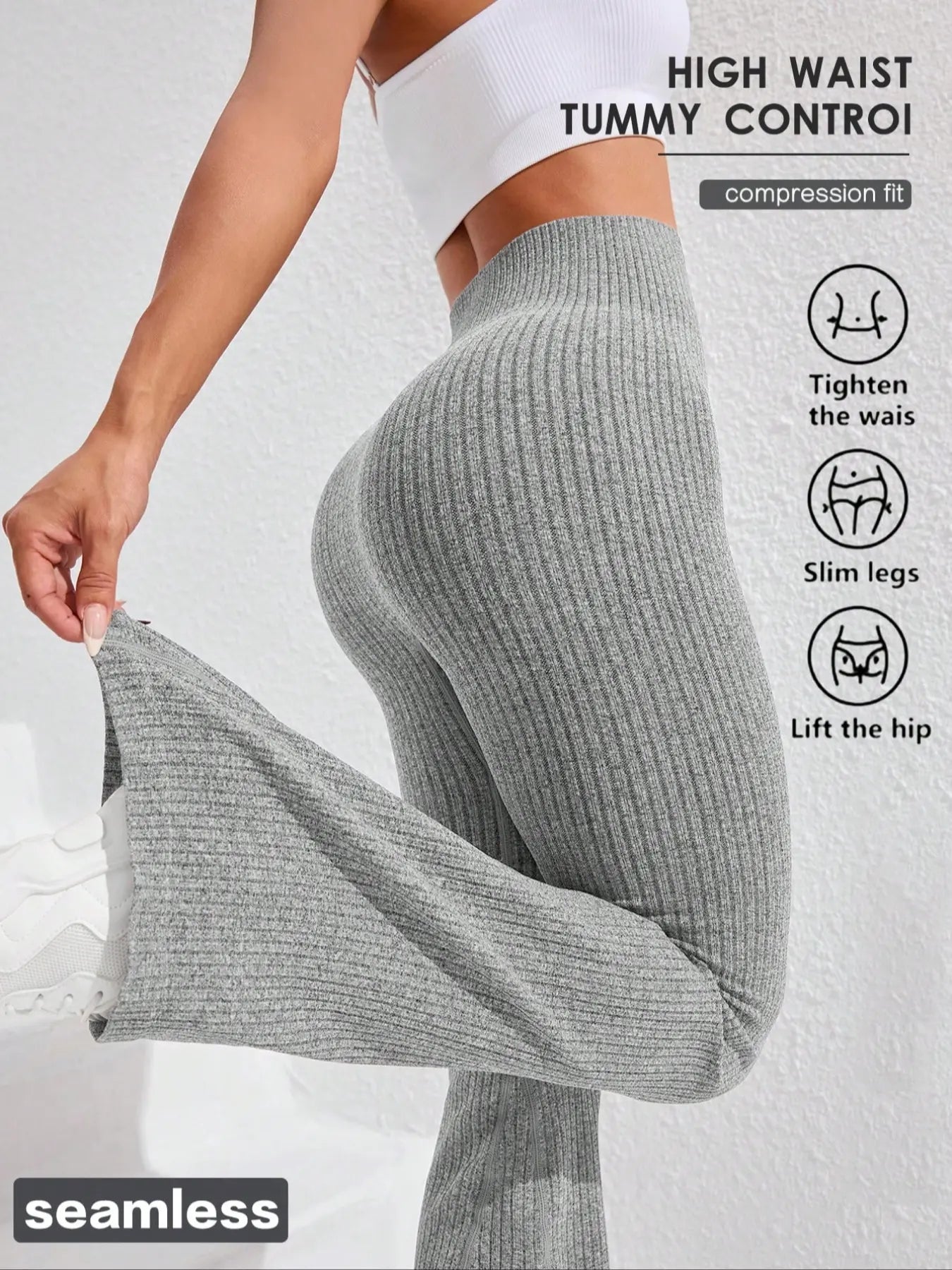 Women'S Solid High Waist Sports Leggings, Casual Comfy Breathable Skinny Pants for Yoga Gym Workout Running, Ladies Sportswear, Athletic Sportswear for All Seasons, Flare Leggings, Skinny Yoga Bottoms, Fitness Pants, Fitness Training Pant