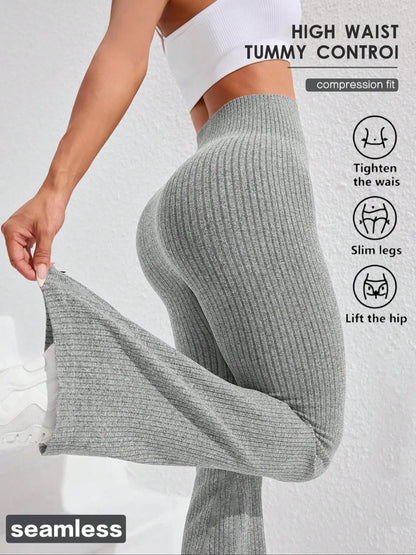 Women'S Solid High Waist Sports Leggings, Casual Comfy Breathable Skinny Pants for Yoga Gym Workout Running, Ladies Sportswear, Athletic Sportswear for All Seasons, Flare Leggings, Skinny Yoga Bottoms, Fitness Pants, Fitness Training Pant