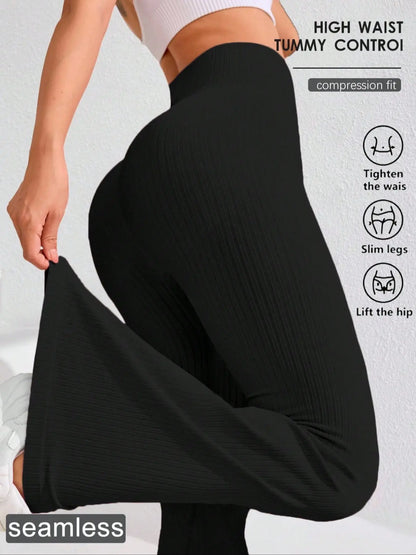 Women'S Solid High Waist Sports Leggings, Casual Comfy Breathable Skinny Pants for Yoga Gym Workout Running, Ladies Sportswear, Athletic Sportswear for All Seasons, Flare Leggings, Skinny Yoga Bottoms, Fitness Pants, Fitness Training Pant