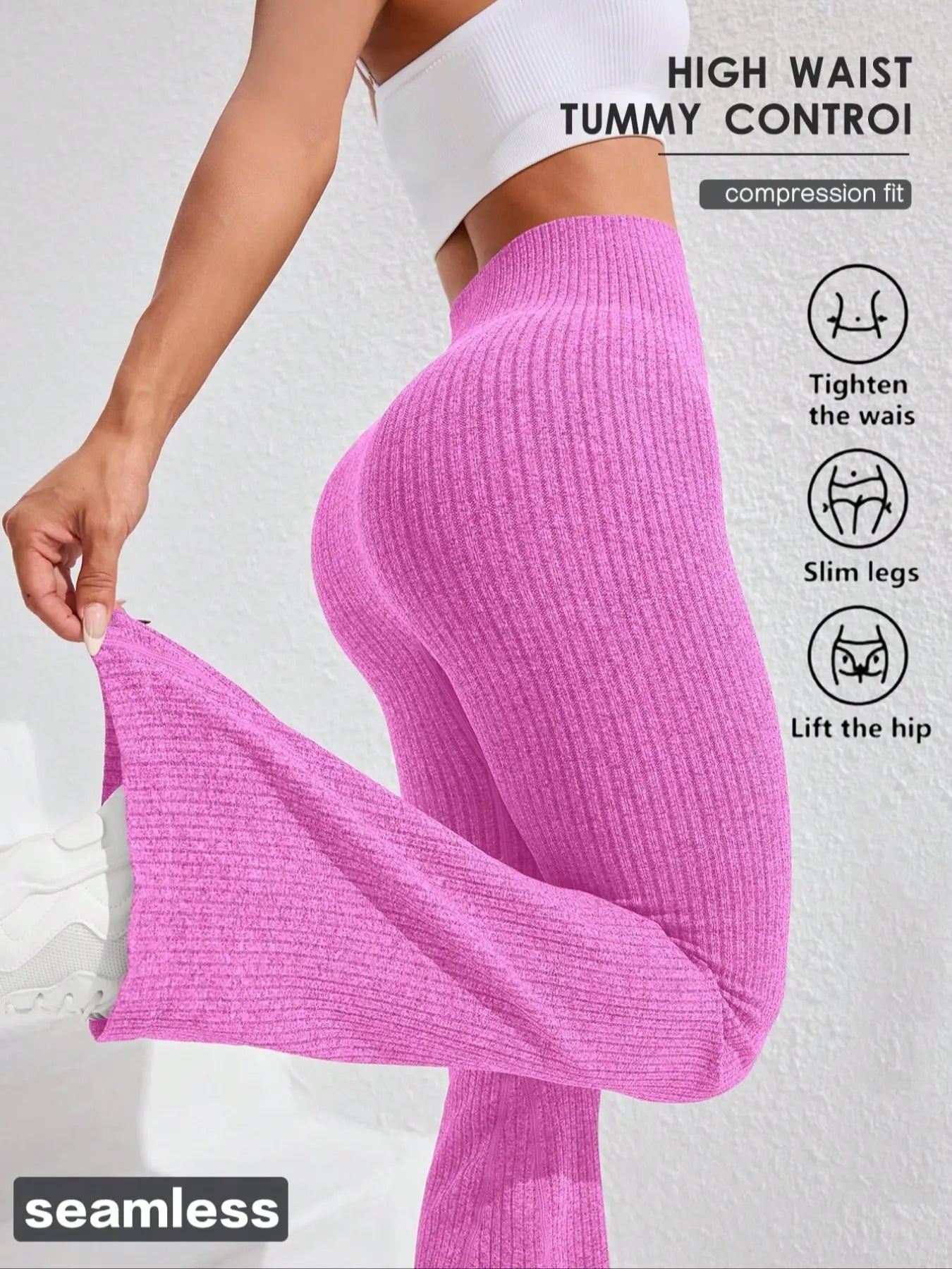 Women'S Solid High Waist Sports Leggings, Casual Comfy Breathable Skinny Pants for Yoga Gym Workout Running, Ladies Sportswear, Athletic Sportswear for All Seasons, Flare Leggings, Skinny Yoga Bottoms, Fitness Pants, Fitness Training Pant
