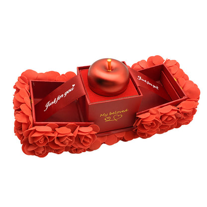 Valentines Day Gift Soap Rose Gift Box Crystal Pendant Necklace Eternal Flower Jewelry Box Set Wedding Birthday Gift for Girlfriend