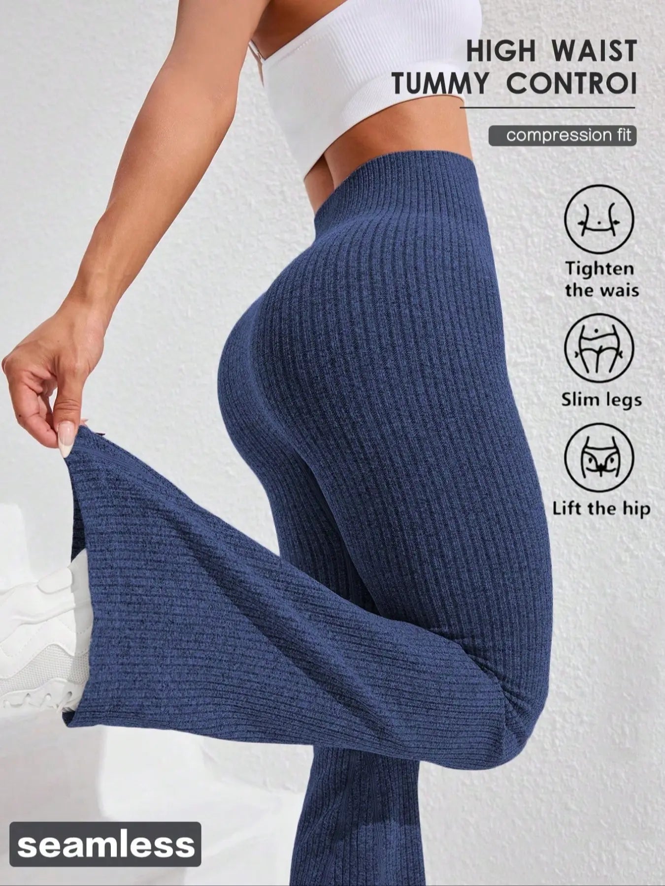 Women'S Solid High Waist Sports Leggings, Casual Comfy Breathable Skinny Pants for Yoga Gym Workout Running, Ladies Sportswear, Athletic Sportswear for All Seasons, Flare Leggings, Skinny Yoga Bottoms, Fitness Pants, Fitness Training Pant