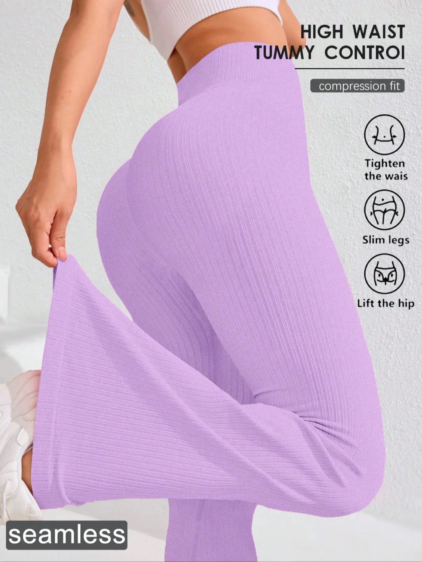 Women'S Solid High Waist Sports Leggings, Casual Comfy Breathable Skinny Pants for Yoga Gym Workout Running, Ladies Sportswear, Athletic Sportswear for All Seasons, Flare Leggings, Skinny Yoga Bottoms, Fitness Pants, Fitness Training Pant